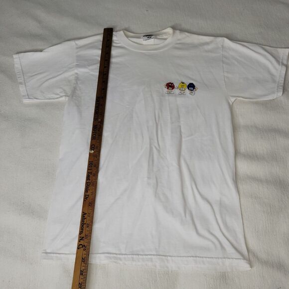 Vintage MMs T Shirt Mens Size Medium White Y2k Grunge Retro Jerzees Heavyweight - Picture 6 of 16